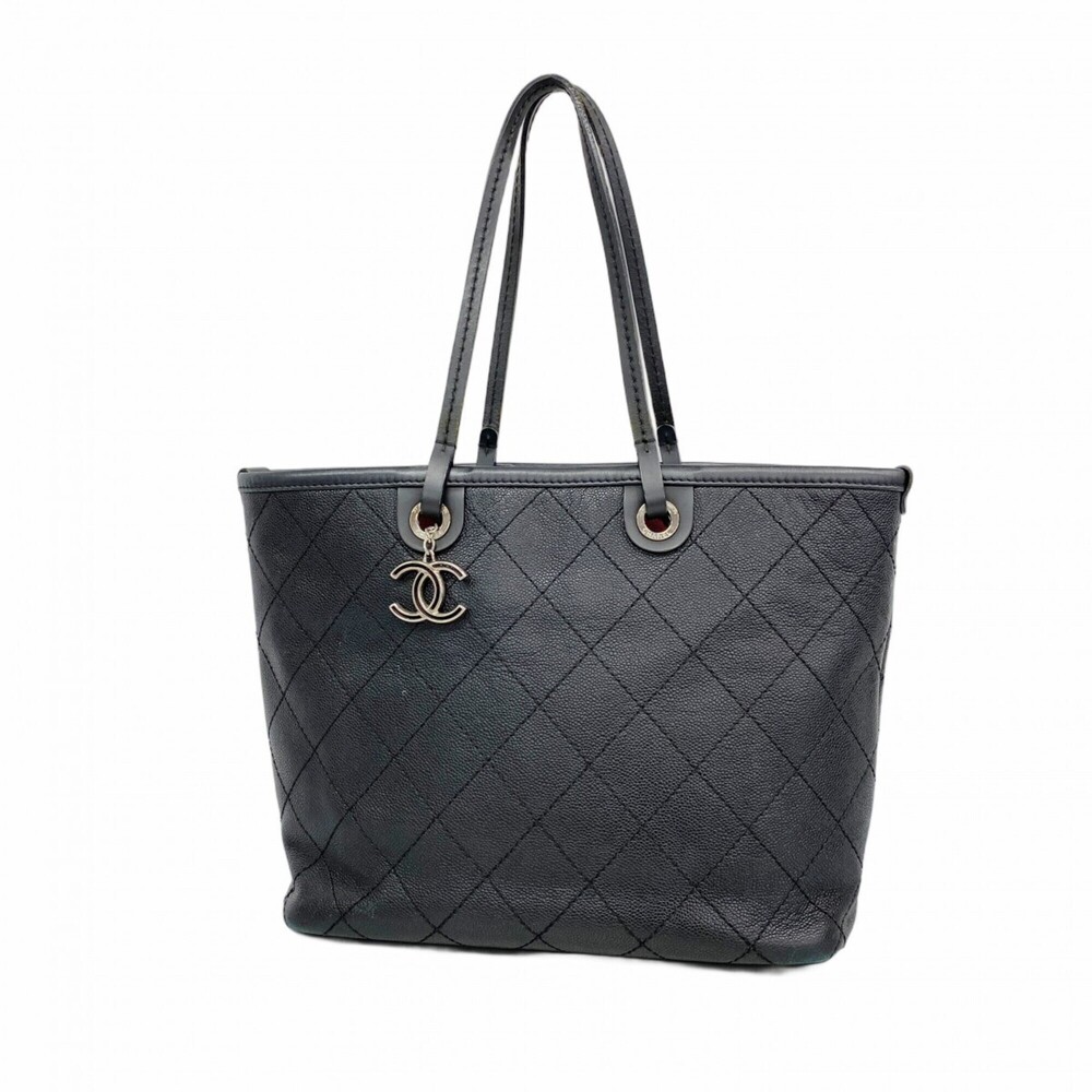 CHANEL Black Caviar Leather Tote Bag - Picture 1 of 10